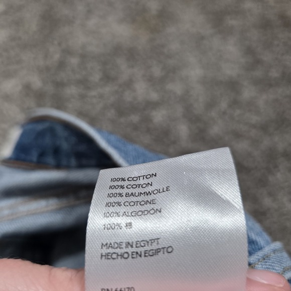 We The Free People Denim Shorts Makai Twist Shout High Rise Distressed Button 31 - Picture 4 of 9